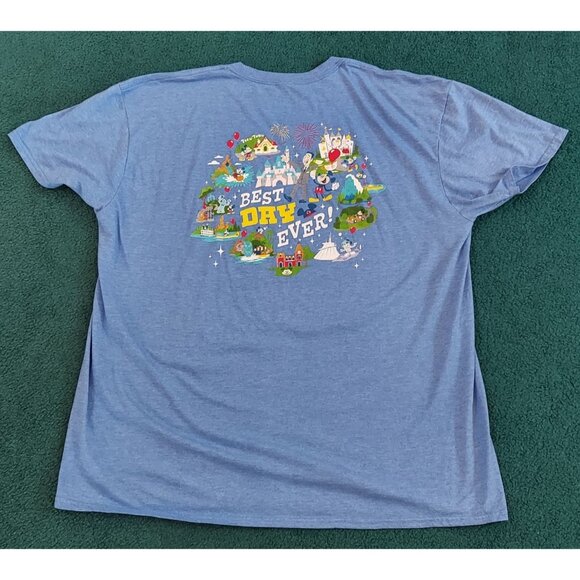 Disney Expo 2019 Best Day Ever Stitch D23 with Balloons Blue T-shirt Size 2XL - Picture 7 of 7